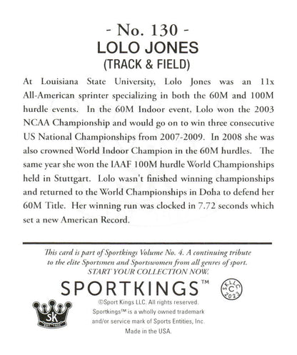 2023 Sportkings Volume 4 #130 Lolo Jones Mini