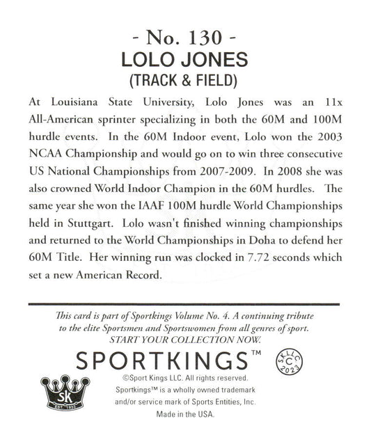 2023 Sportkings Volume 4 #130 Lolo Jones Mini