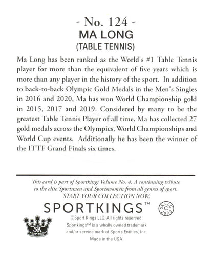 2023 Sportkings Volume 4 #124 Ma Long Mini