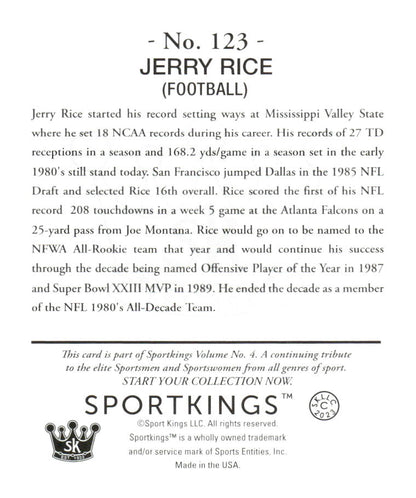 2023 Sportkings Volume 4 #123 Jerry Rice Mini
