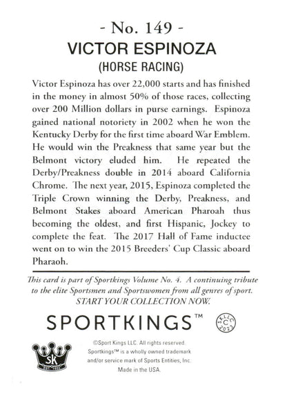 2023 Sportkings Volume 4 #149 Victor Espinoza Lourdes University Athletics