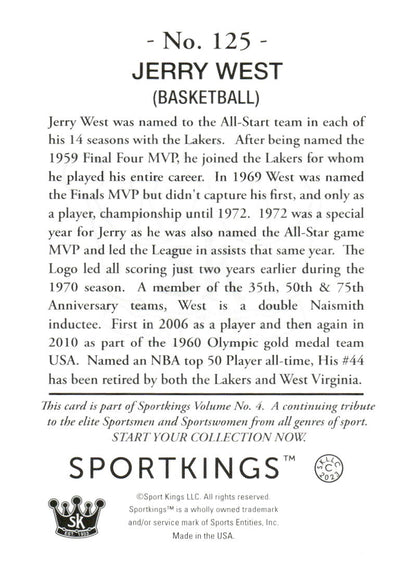2023 Sportkings Volume 4 #125 Jerry West