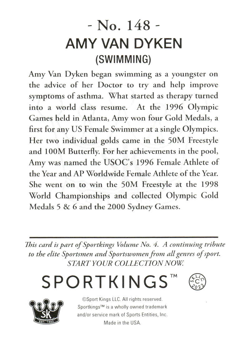 2023 Sportkings Volume 4 #148 Amy Van Dyken
