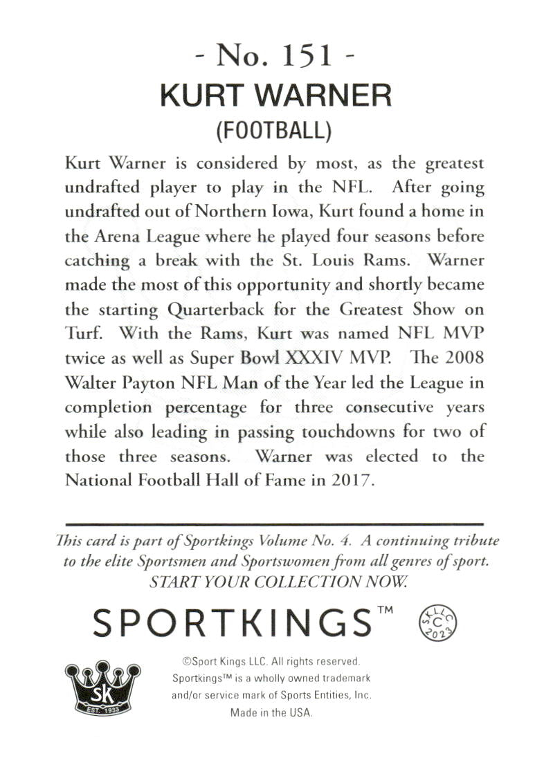 2023 Sportkings Volume 4 #151 Kurt Warner