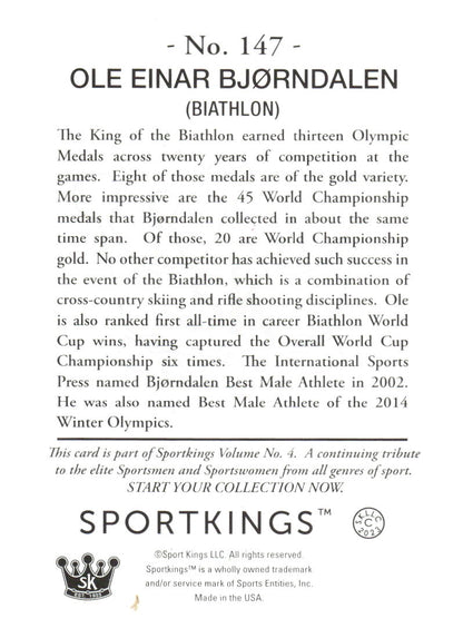2023 Sportkings Volume 4 #147 Ole Einar Bjorndalen