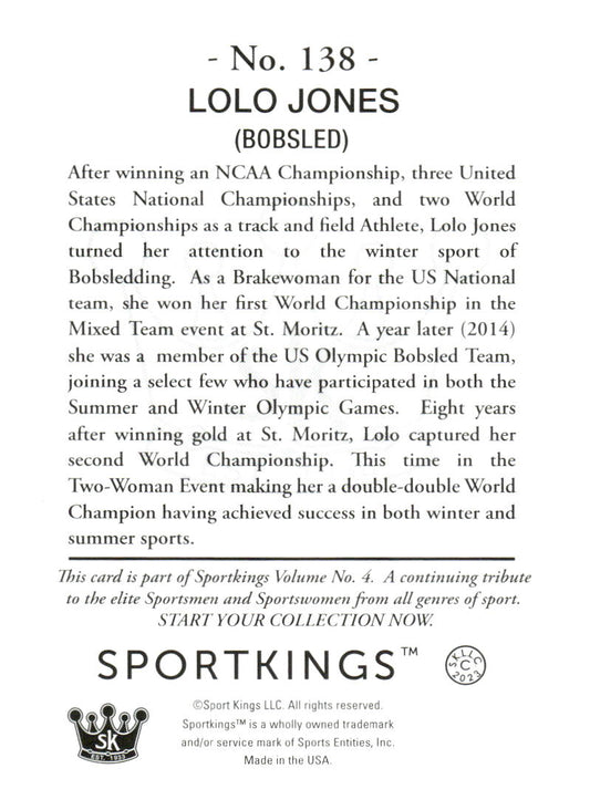 2023 Sportkings Volume 4 #138 Lolo Jones