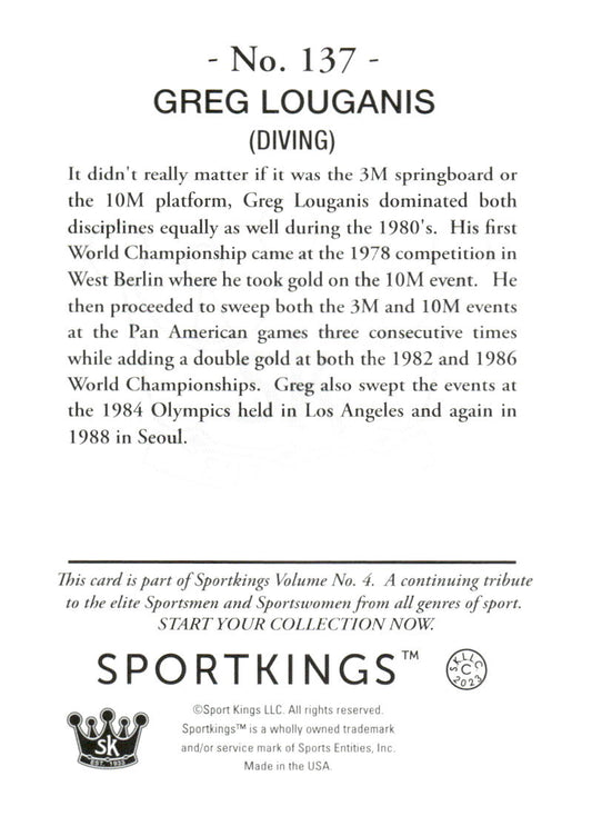2023 Sportkings Volume 4 #137 Greg Louganis