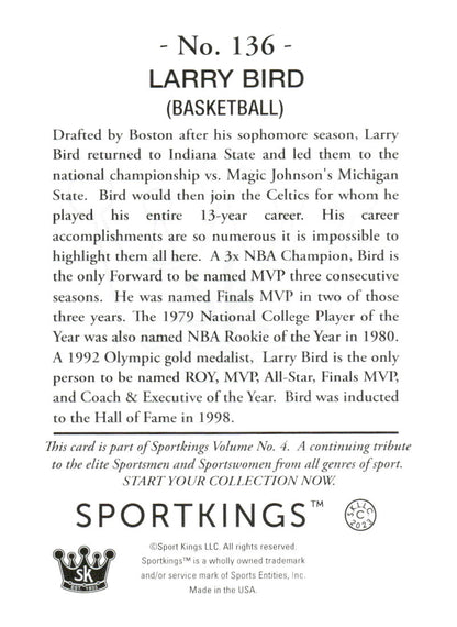 2023 Sportkings Volume 4 #136 Larry Bird