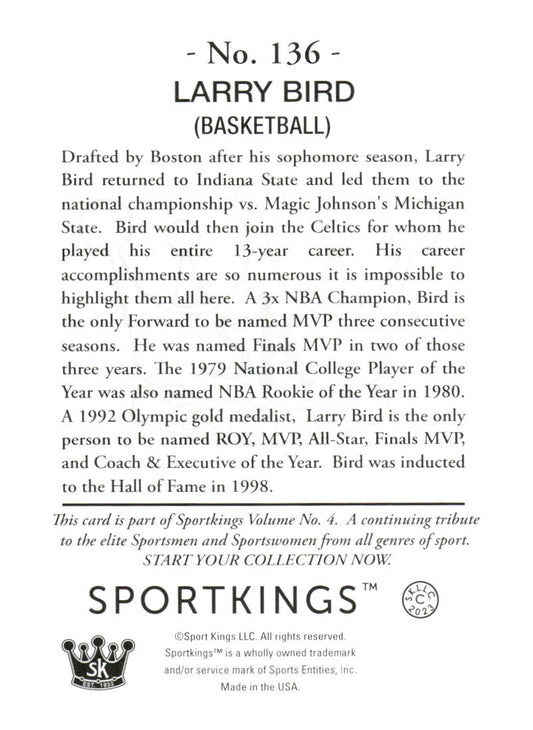 2023 Sportkings Volume 4 #136 Larry Bird