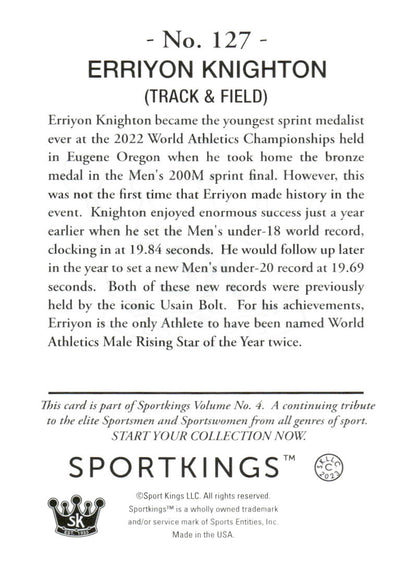 2023 Sportkings Volume 4 #127 Erriyon Knighton Light Blue