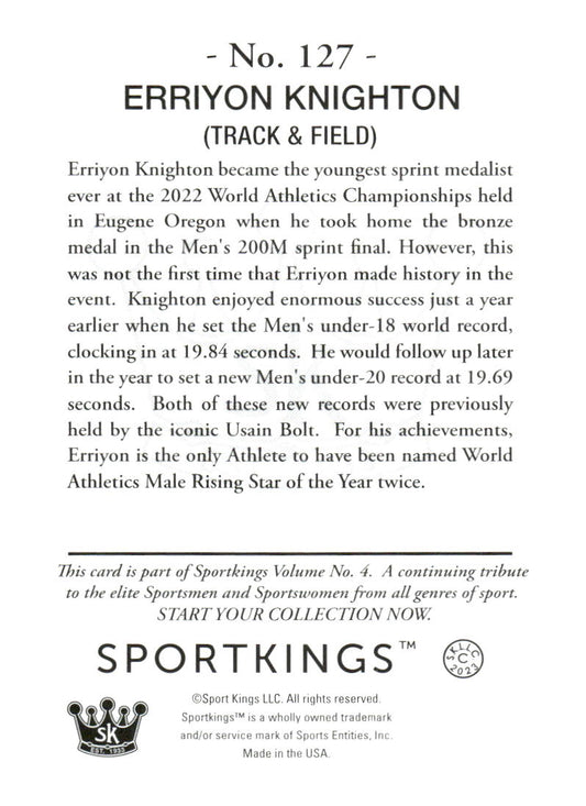 2023 Sportkings Volume 4 #127 Erriyon Knighton Light Blue