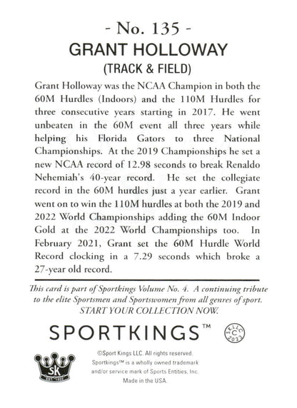 2023 Sportkings Volume 4 #135 Grant Holloway Light Blue