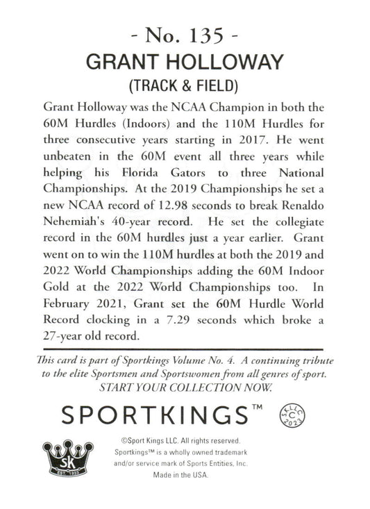 2023 Sportkings Volume 4 #135 Grant Holloway Light Blue