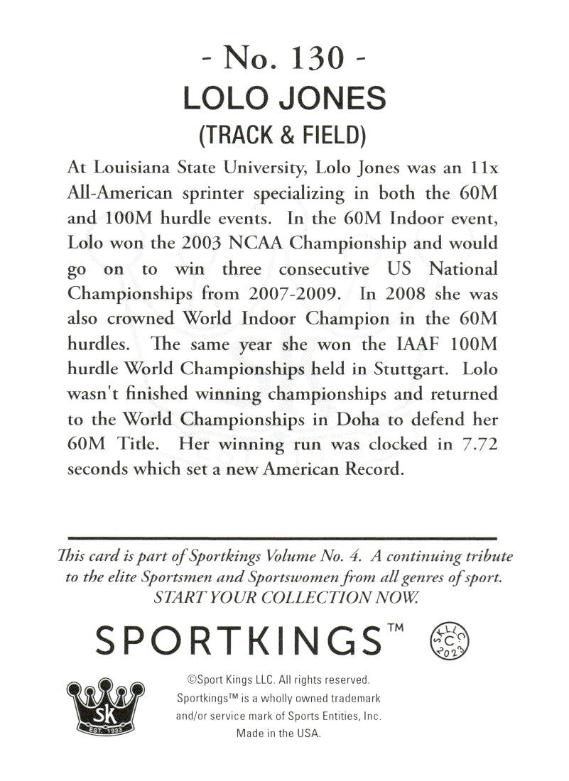 2023 Sportkings Volume 4 #130 Lolo Jones