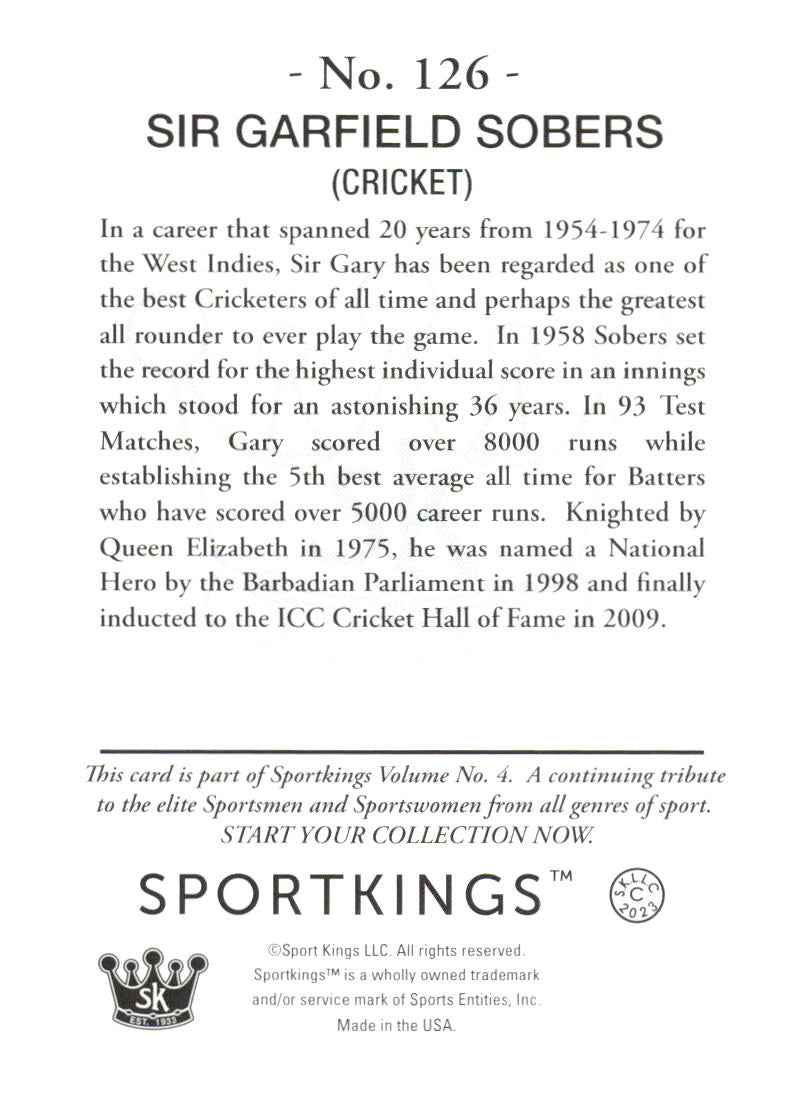 2023 Sportkings Volume 4 #126 Sir Garfield Sobers