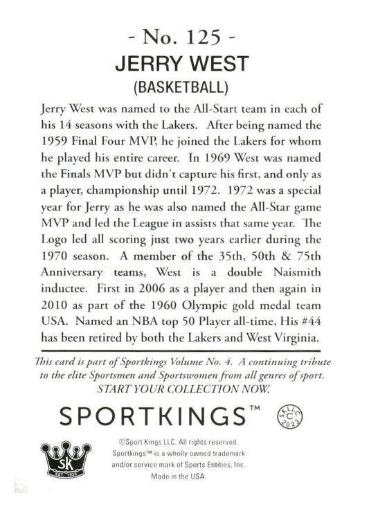 2023 Sportkings Volume 4 #125 Jerry West Silver
