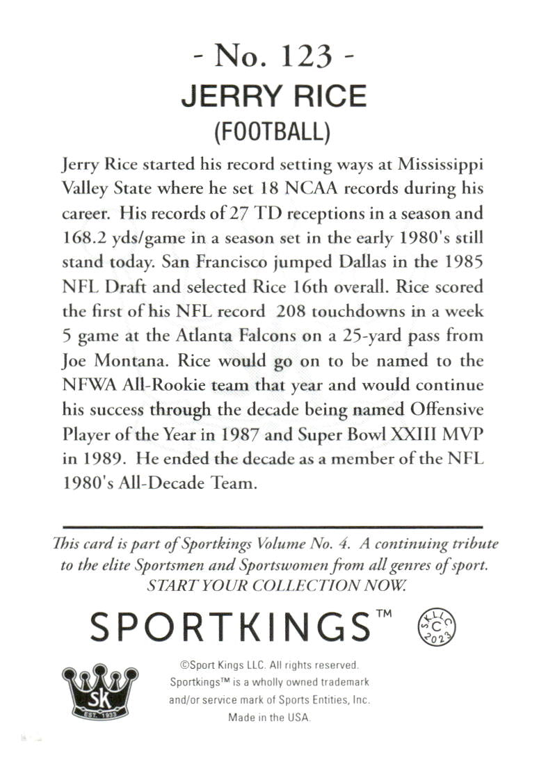 2023 Sportkings Volume 4 #123 Jerry Rice