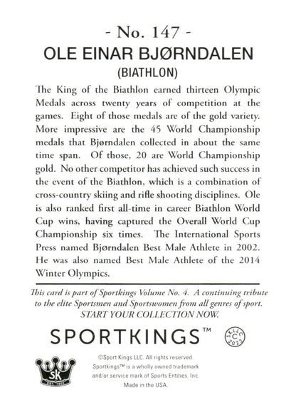 2023 Sportkings Volume 4 #147 Ole Einar Bjorndalen Silver