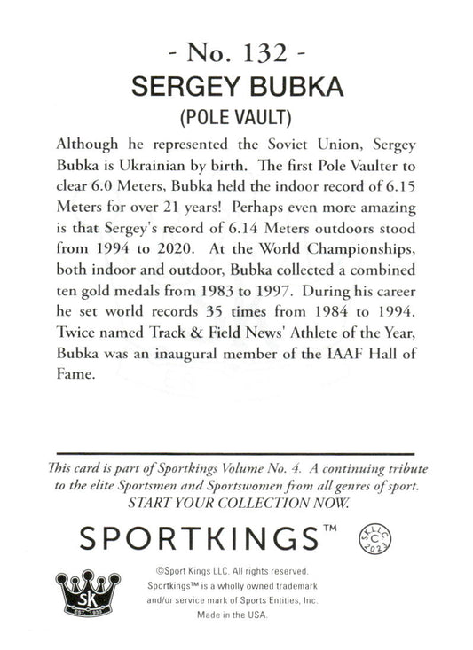 2023 Sportkings Volume 4 #132 Sergey Bubka Silver