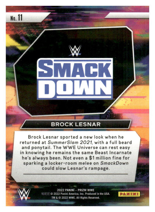 2022 Panini Prizm WWE #11 Brock Lesnar WWE Next Level Silver