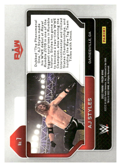 2022 Panini Prizm WWE #7 AJ Styles