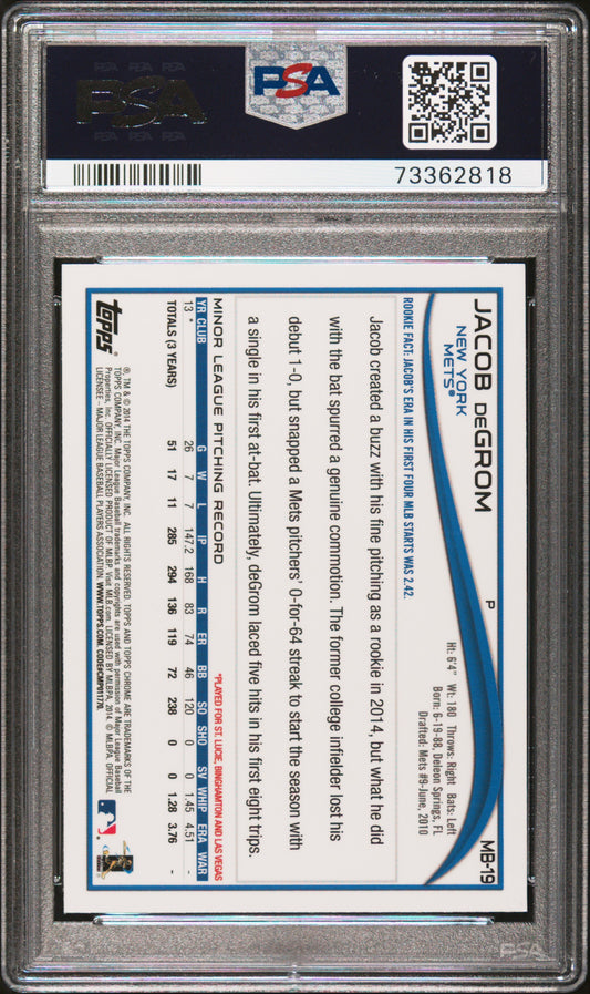 2014 Topps Chrome Update #MB-19 Jacob deGrom PSA 10