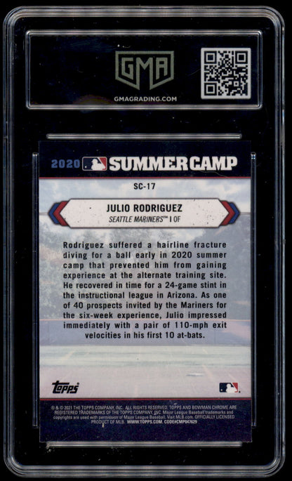 2021 Bowman Chrome #SC-17 Julio Rodriguez 2020 Summer Camp GMA 10