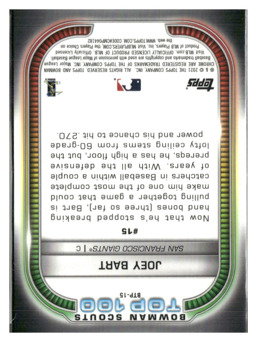 2021 Bowman #BTP-15 Joey Bart Bowman Scouts Top 100