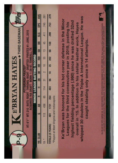 2020 Topps Update #P-9 Ke'Bryan Hayes Prospects