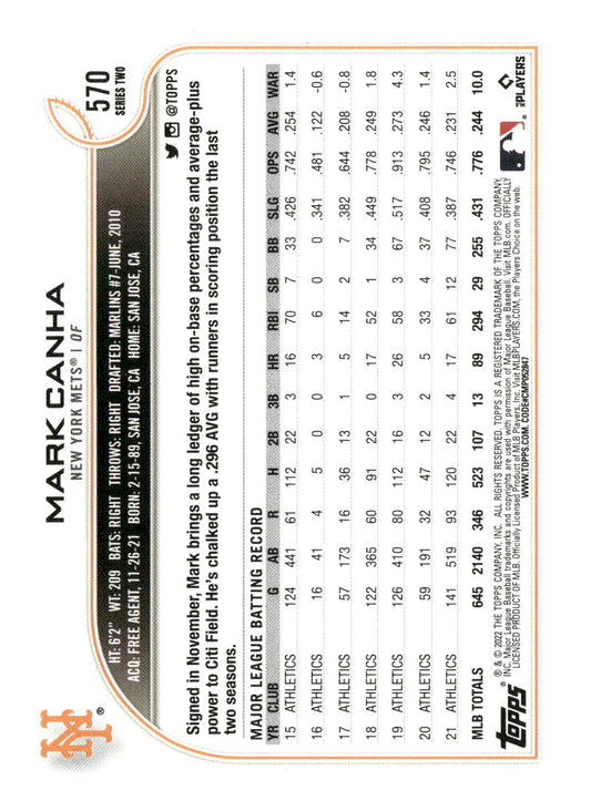 2022 Topps #570 Mark Canha All-Star Game Stamped