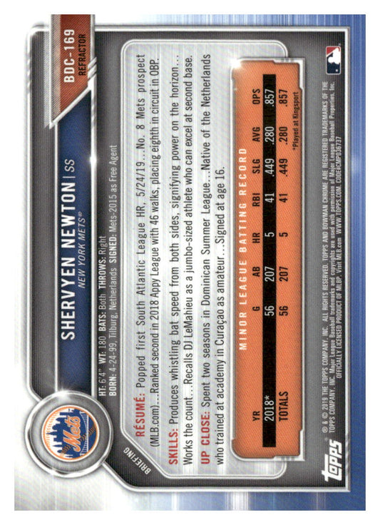 2019 Bowman Draft #BDC-169 Shervyen Newton Chrome Refractor