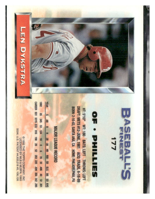 1993 Finest #177 Len Dykstra