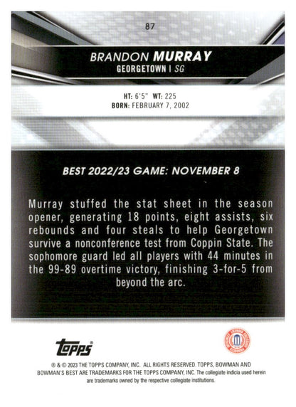 2022-23 Bowman University Best #87 Brandon Murray
