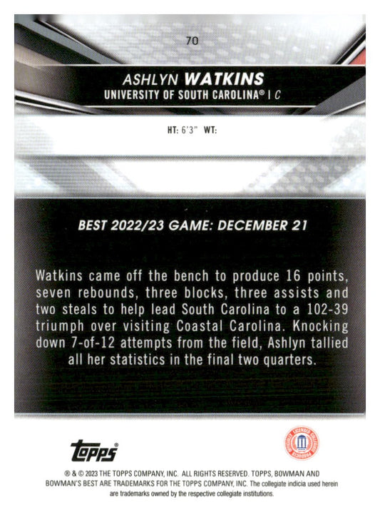 2022-23 Bowman University Best #70 Ashlyn Watkins