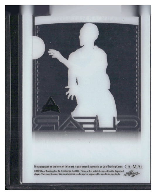 2023 Leaf Trinity #CA-MA1 Mark Armstrong Clear Auto Silver