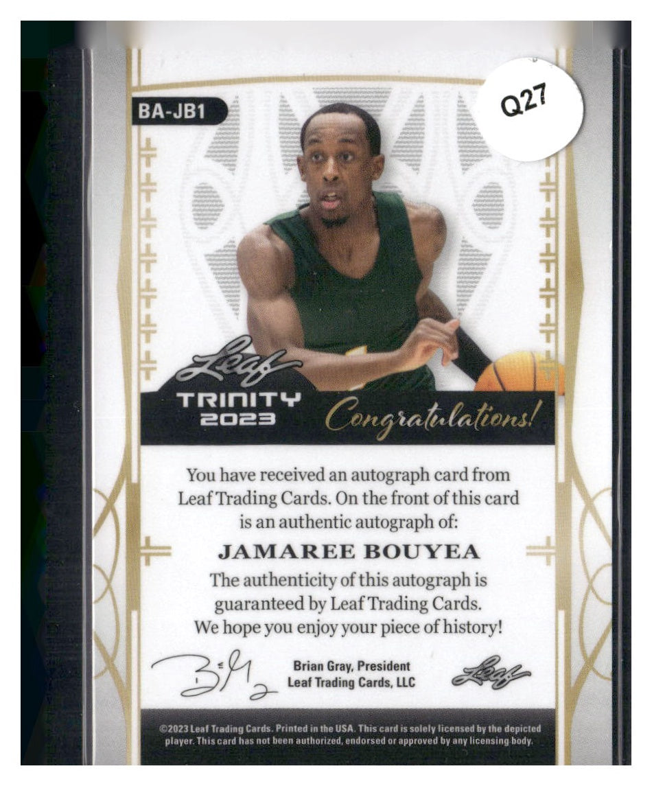 2023 Leaf Trinity #BA-JB1 Jamaree Bouyea Gold