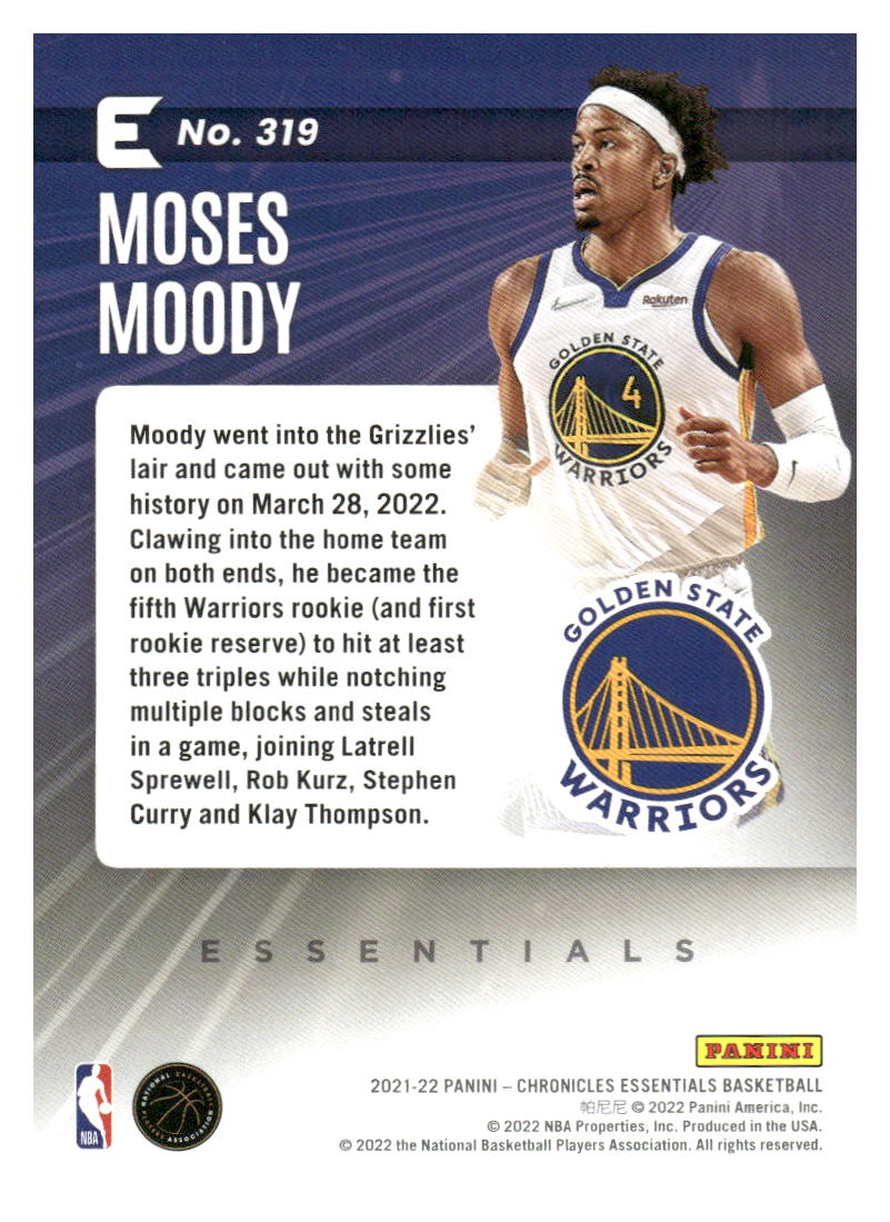 2021-22 Panini Chronicles #319 Moses Moody