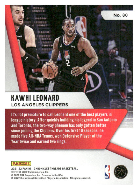 2021-22 Panini Chronicles #80 Kawhi Leonard