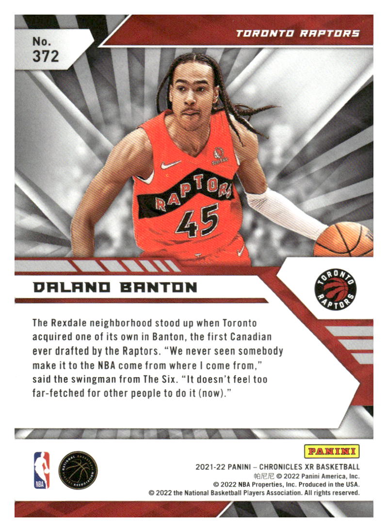 2021-22 Panini Chronicles #372 Dalano Banton