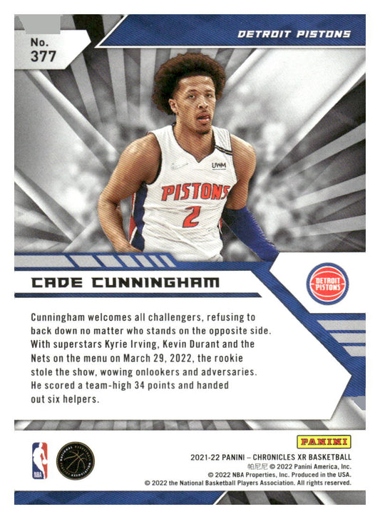 2021-22 Panini Chronicles #377 Cade Cunningham Bronze