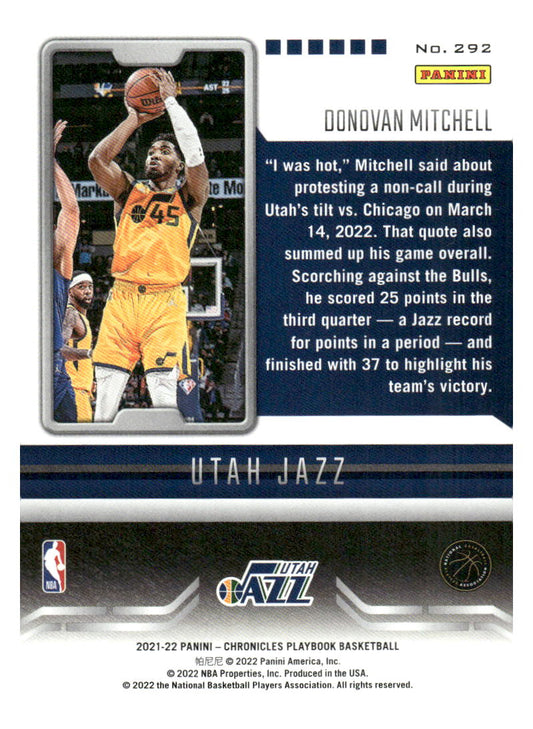 2021-22 Panini Chronicles #292 Donovan Mitchell Red #/149