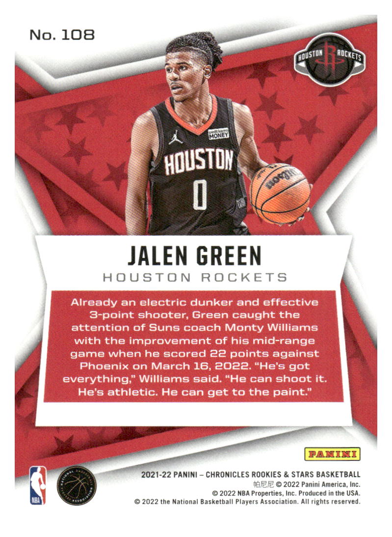 2021-22 Panini Chronicles #108 Jalen Green