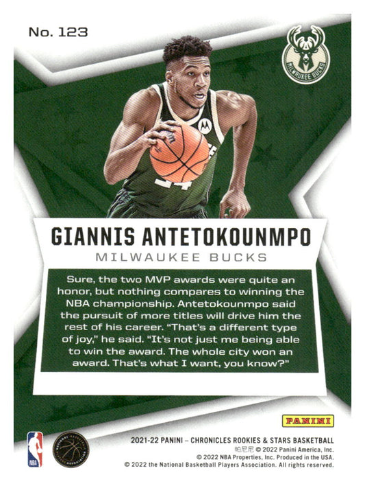 2021-22 Panini Chronicles #123 Giannis Antetokounmpo