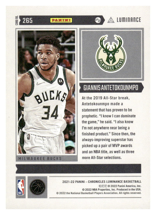 2021-22 Panini Chronicles #265 Giannis Antetokounmpo