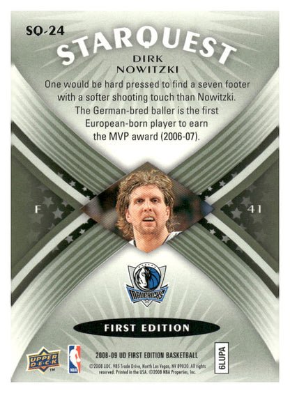 2008-09 Upper Deck First Edition #SQ-24 Dirk Nowitzki StarQuest Green