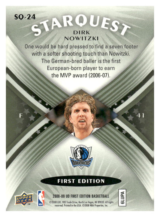 2008-09 Upper Deck First Edition #SQ-24 Dirk Nowitzki StarQuest Green