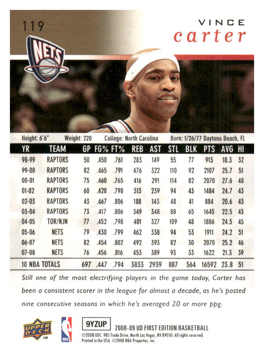2008-09 Upper Deck #119 Vince Carter