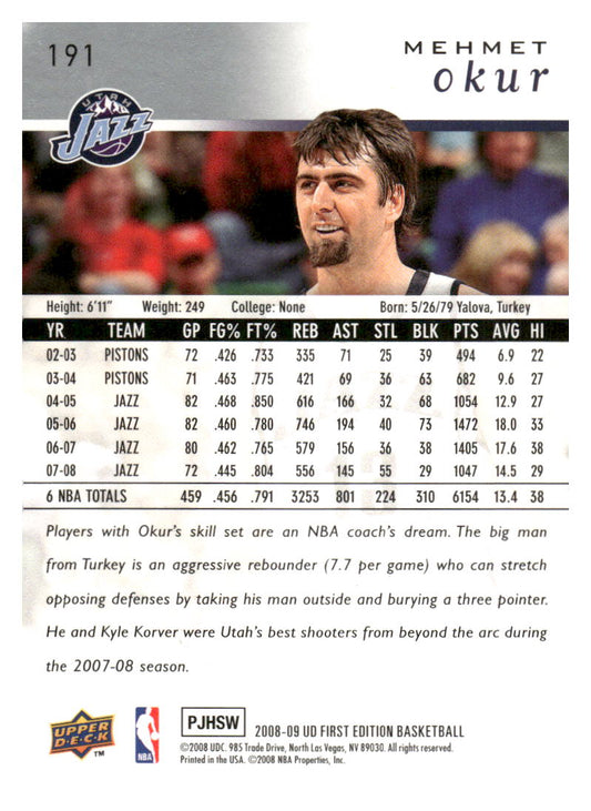 2008-09 Upper Deck First Edition #191 Mehmet Okur
