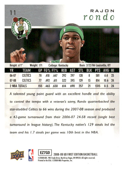 2008-09 Upper Deck First Edition #11 Rajon Rondo