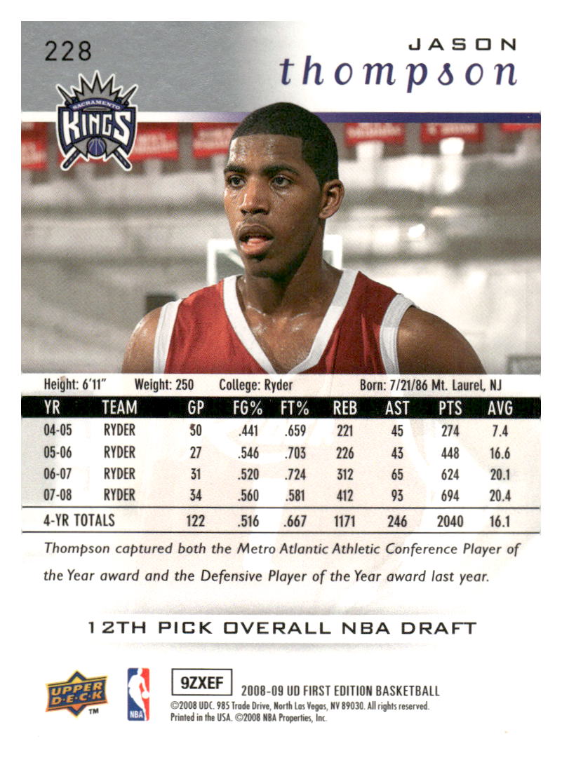 2008-09 Upper Deck First Edition #228 Jason Thompson